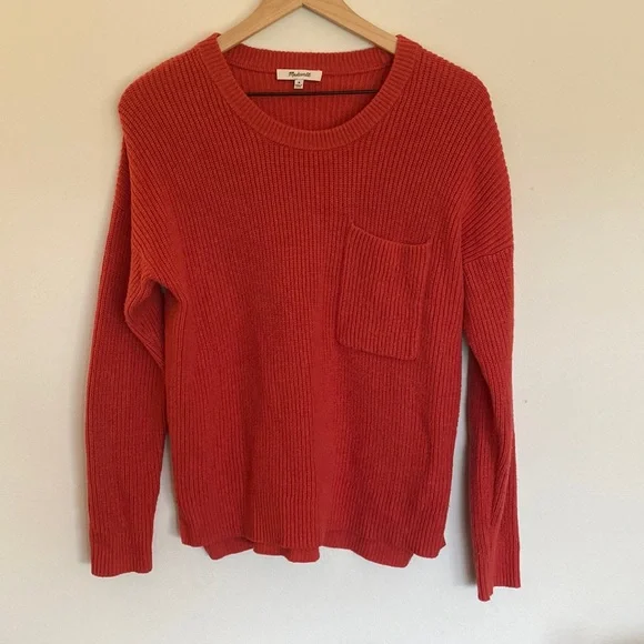 Madewell Orange Pullover Sweater - Picture 1 of 5